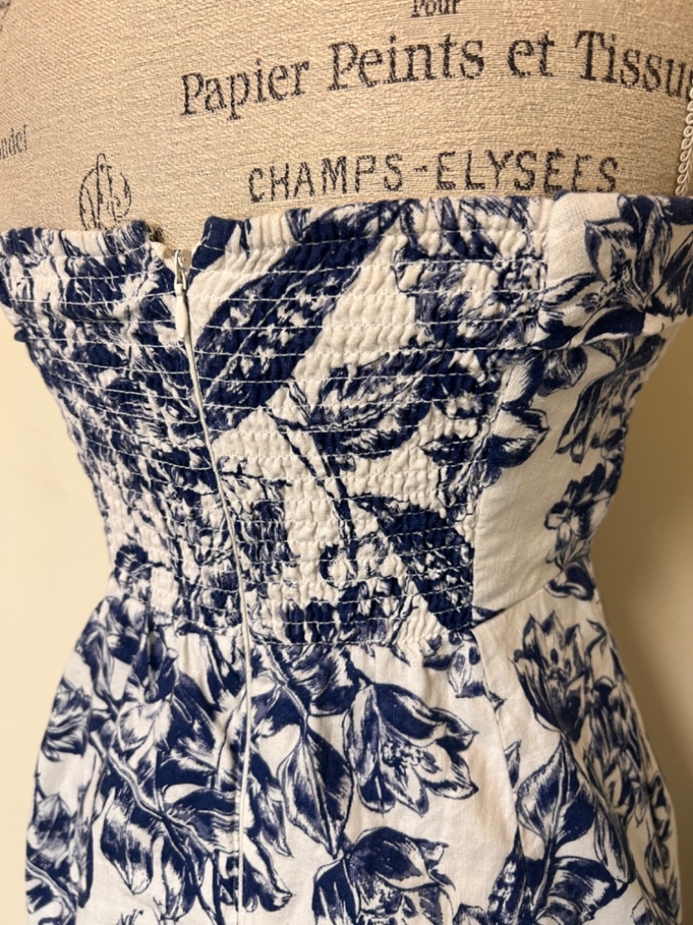 Abercrombie & Fitch Blue Floral Offshoulders Dress Size S - Picture 4 of 10